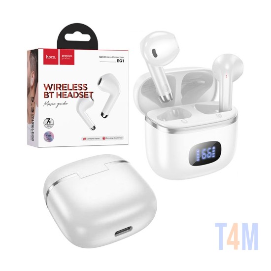 Hoco Wireless Earphones EQ1 Music guide White